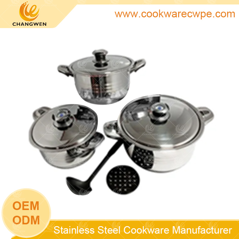 stainless steel pots and pans set nonstick cookware set cooking pan 6pcs wide edge CW51006-06N01