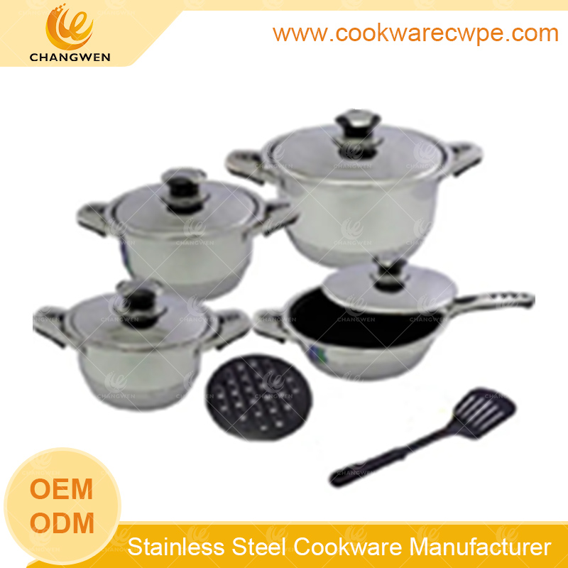 8pcs wide edge cookware set nonstick frying pan cook pan S/S lid capsule bottom China factory CW51006-08Y01