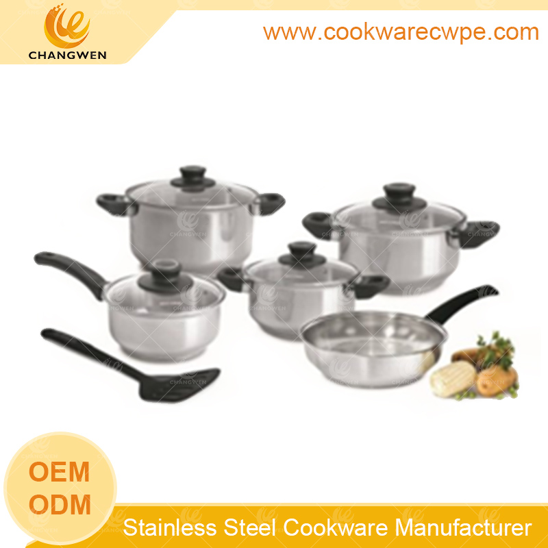 10pcs cookware set stainless steel  frying pan pots and pans cook pan cooking pots OEM CW51010-10N01