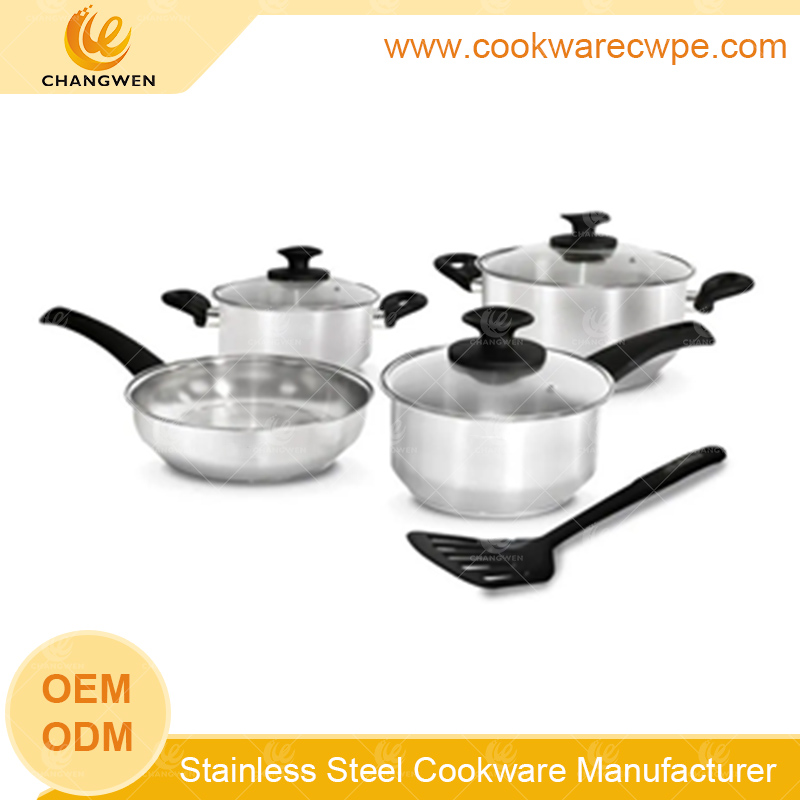 frying pan pot cookware kitchen set stainless steel manufacture changwen CW51015-08N01