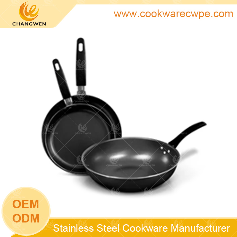 3 pcs AL nonstick frying pans  bakelite handle heat-resistant paint wholesaler CW51018-03Y01